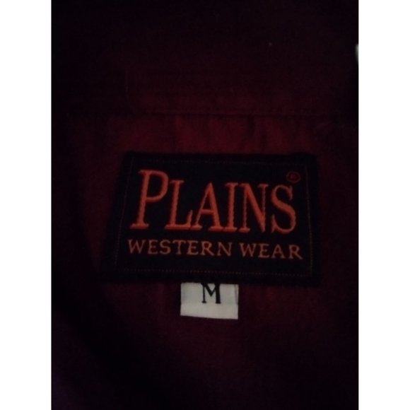 Men's Medium Burgundy Plains Western Wear Pearl Snap Shirt with Light Textured P - Picture 8 of 10
